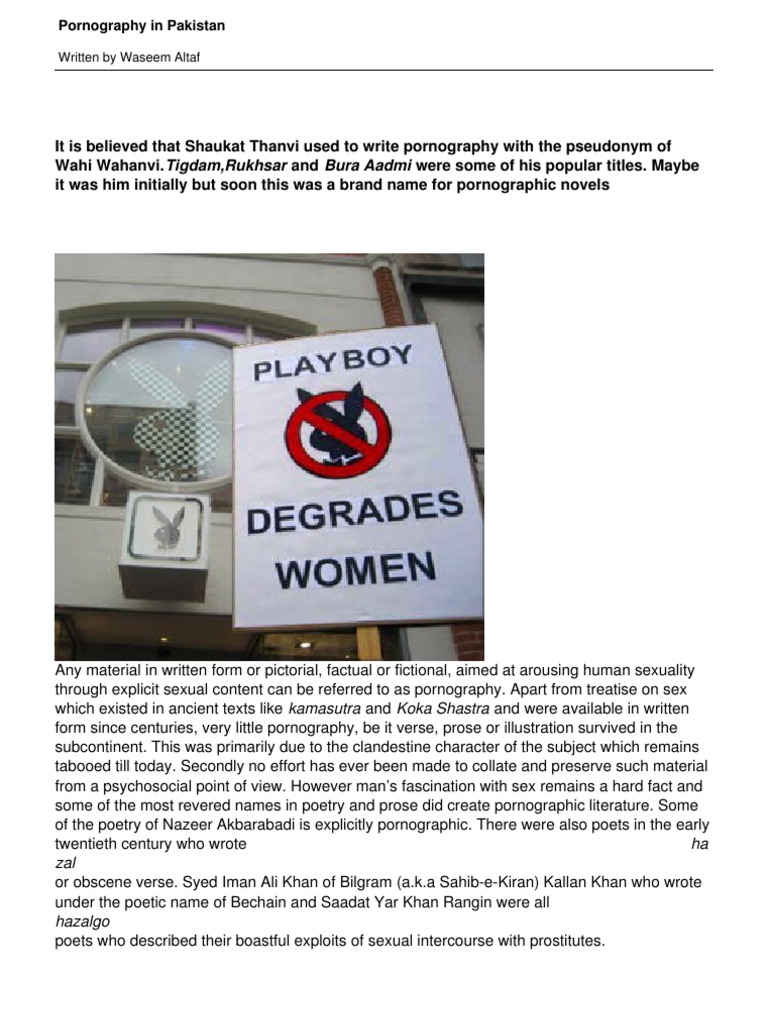 Pornography in Pakistan | PDF | Human Sexual Activity | Novels