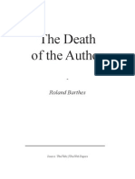 Roland Barthes - The Death Of the Author