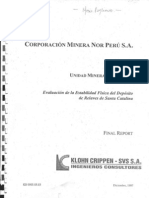 Evaluación de La Estabilidad Física Del Depósito de Relaves