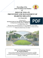 Proceedings of The National Workshop Cum Seminar On ROLE OF YOGA IN PREVENTION AND MANAGEMENT OF DIABETES MELLITUS