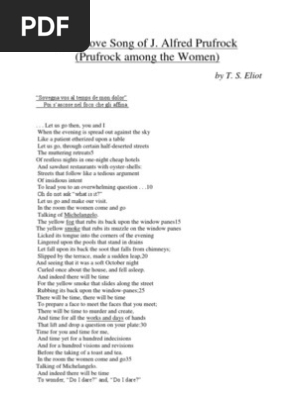 Eng11 Con 26 The Love Song Of J Alfred Prufrock By T S Eliot Flashcards Quizlet