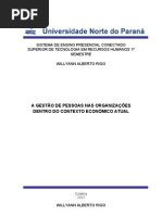 A GESTÃO DE PESSOAS NAS ORGANIZAÇÕES DENTRO DO CONTEXTO ECONÔMICO ATUAL WILLYANN A. RIGO - COLATINA - ES 2012