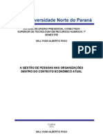A GESTÃO DE PESSOAS NAS ORGANIZAÇÕES DENTRO DO CONTEXTO ECONÔMICO ATUAL WILLYANN A. RIGO - COLATINA - ES 2012