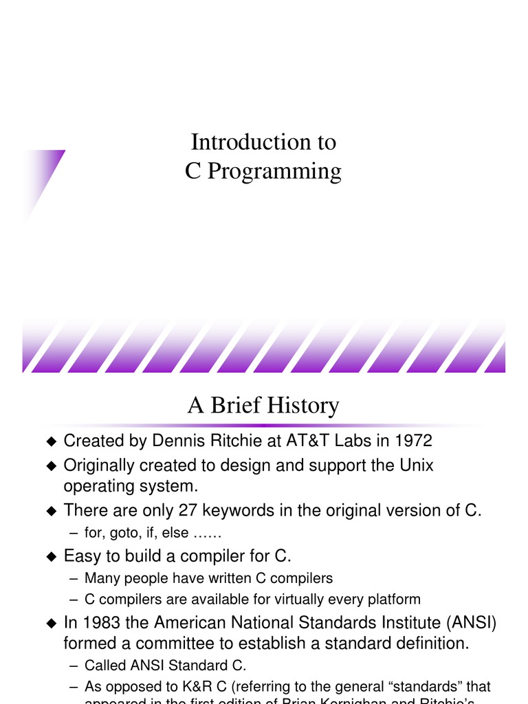 Introduction To C Programming | PDF | C (Programming Language) | Compiler