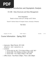 Module 1: Introduction and Asymptotic Analysis: CS 240 - Data Structures and Data Management