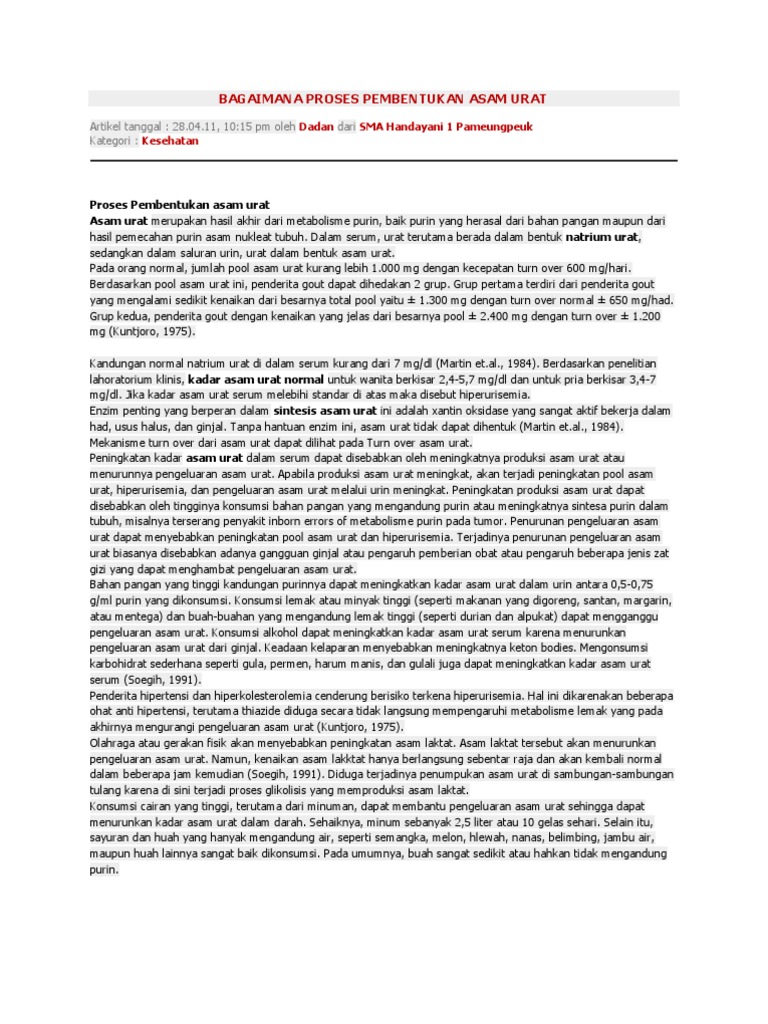 Hiperurisemia  Respon Imun Ejournal Unsrat