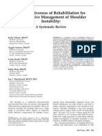 The Effectiveness of Rehabilitation For Nonoperative Management of Shoulder Instability - A Systematic Review