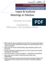 PEL Project & Institute Meetings in Pakistan