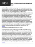 Contoh Uji Validitas Dan Reliabilitas