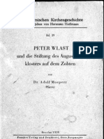 PETER WLAST Und Die Stiftung Des Augus/inerklosters Auf Dem Zobten