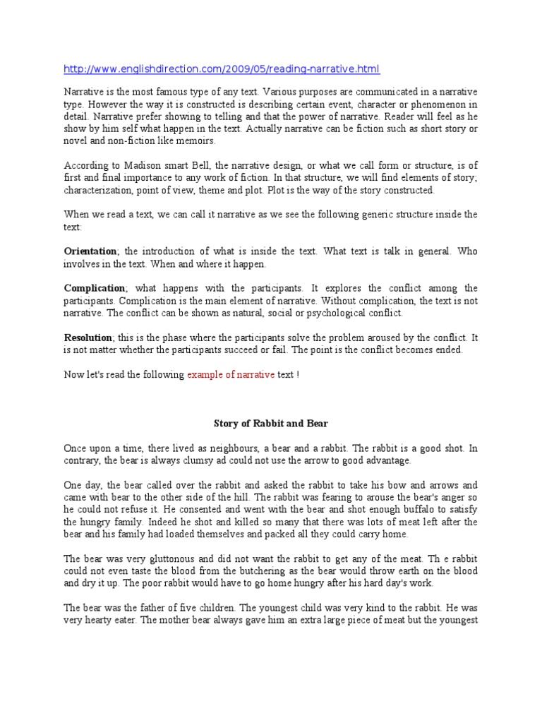 Narrative essay template image