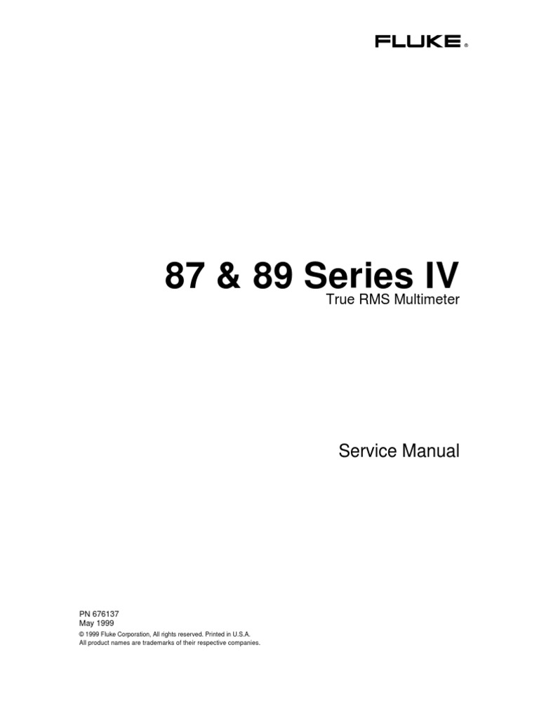 Fluke 87-89 Series IV (PN 676137 5-99)Service Manual | Capacitor |  Alternating Current