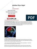 Cara Meningkatkan Daya Ingat