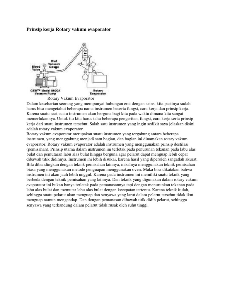 Prinsip Kerja Rotary Vakum Evaporator PDF