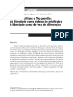 De Boulainvilliers a Tocqueville. da liberdade como defesa de privilégios à liberdade como defesa de diferenças.