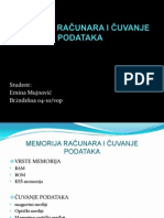 EminaMujnovic - MEMORIJA RAČUNARA I ČUVANJE PODATAKA