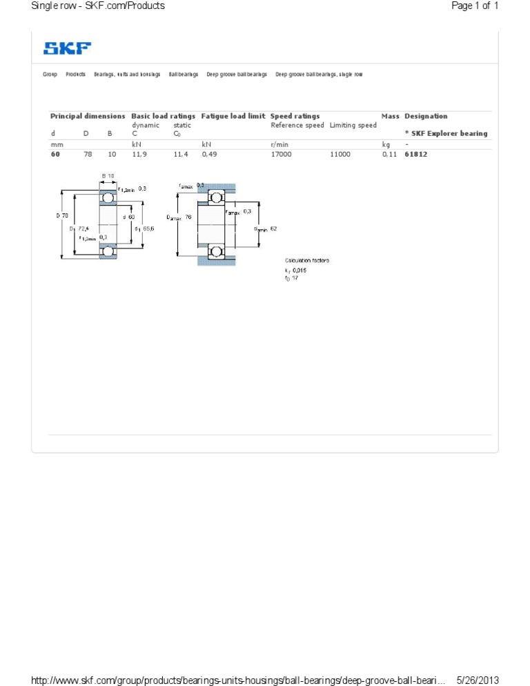 Skf Load Ratings : Spherical roller bearings – TUJFIF