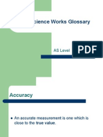 How Science Works Glossary: AS Level