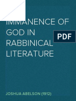 The Immanence of God in Rabbinical Literature - Joshua Abelson (1912)