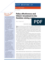 Policy Effectiveness and Chinas Investment in The Zambian Mining Sector (SAIIA - South Africa)