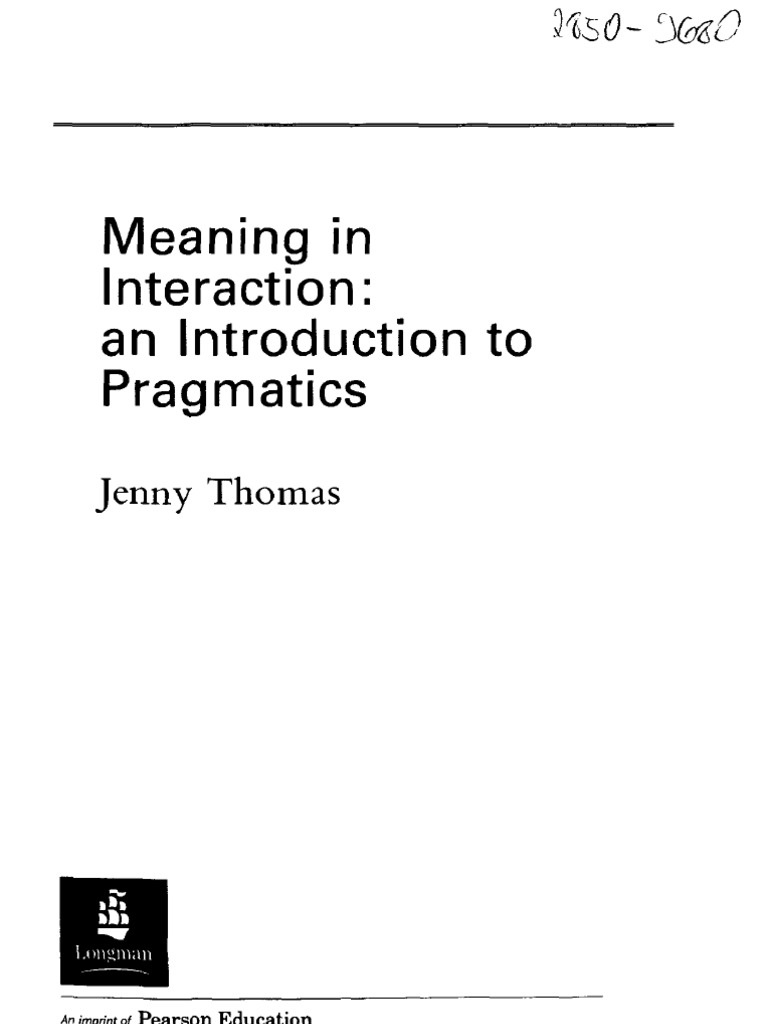 Meaning in Interaction - An Introduction To Pragmatics PDF Western Philosophy Contemporary Philosophy