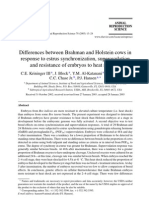 Differences Between Brahman and Holstein Cows in Response To Estrus Synchronization, Superovulation and Resistance of Embryos To Heat Shock