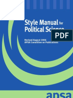 Apsa Style Manual 2006