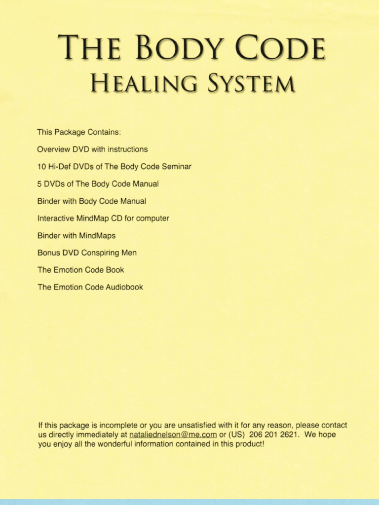 Bradley Nelson Body Code System of Natural Healing Overview