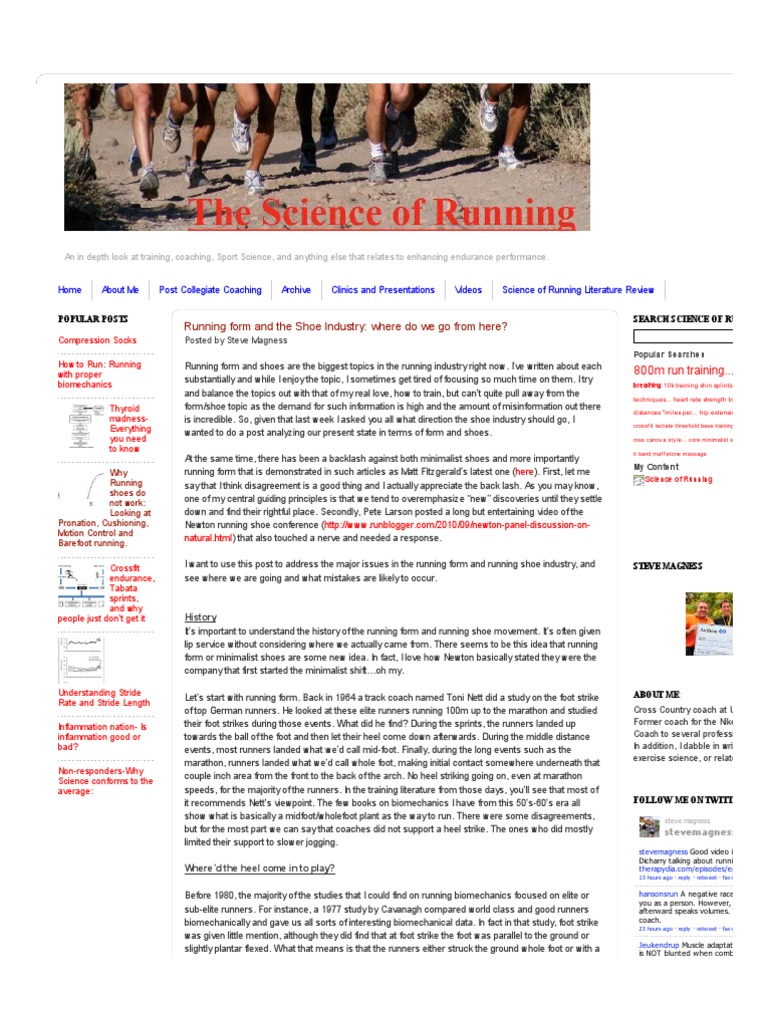 Science of Running - Running Form and The Shoe Industry - Where Do We ...