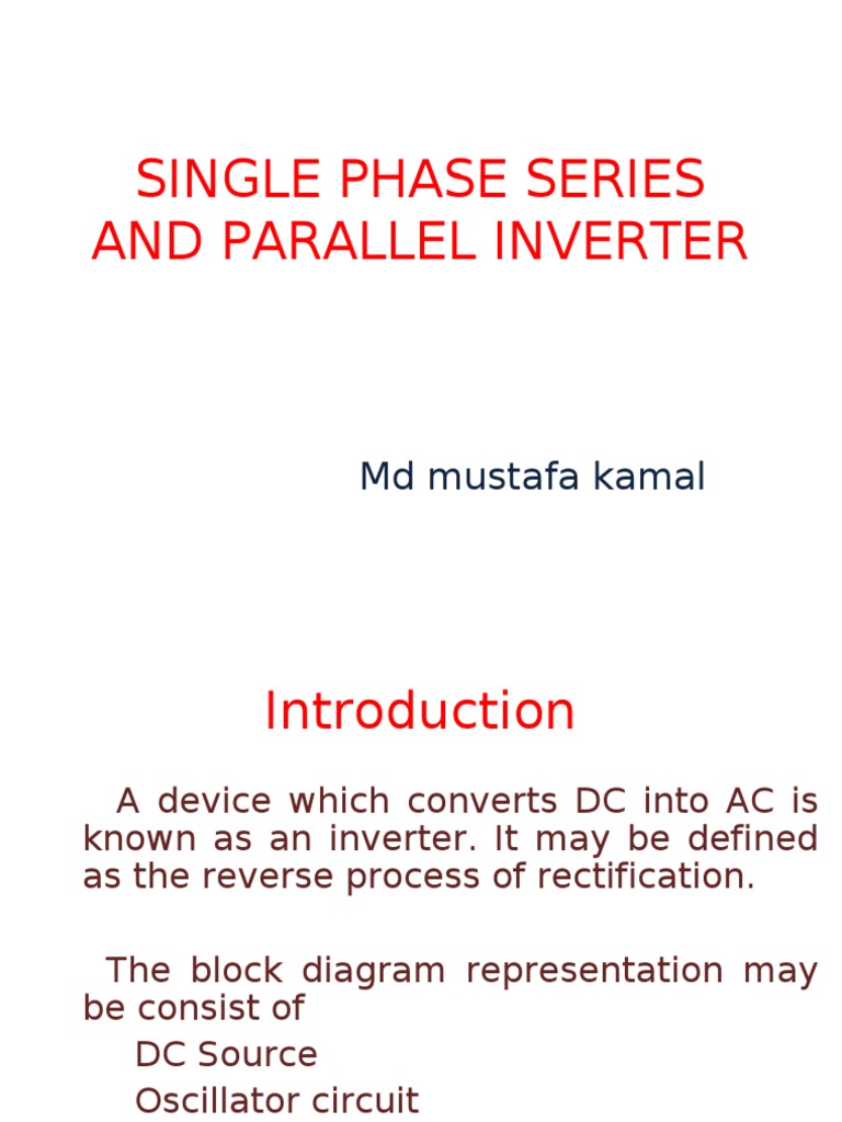Single Phase Series and Parallel Inverters | PDF | Power Inverter ...