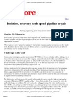 Isolation, Recovery Tools Speed Pipeline Repair - Offshore Mag