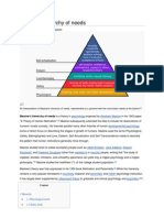 Maslow's Hierarchy of Needs: From Wikipedia, The Free Encyclopedia