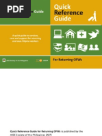 Quick Reference Guide For Returning OFWs