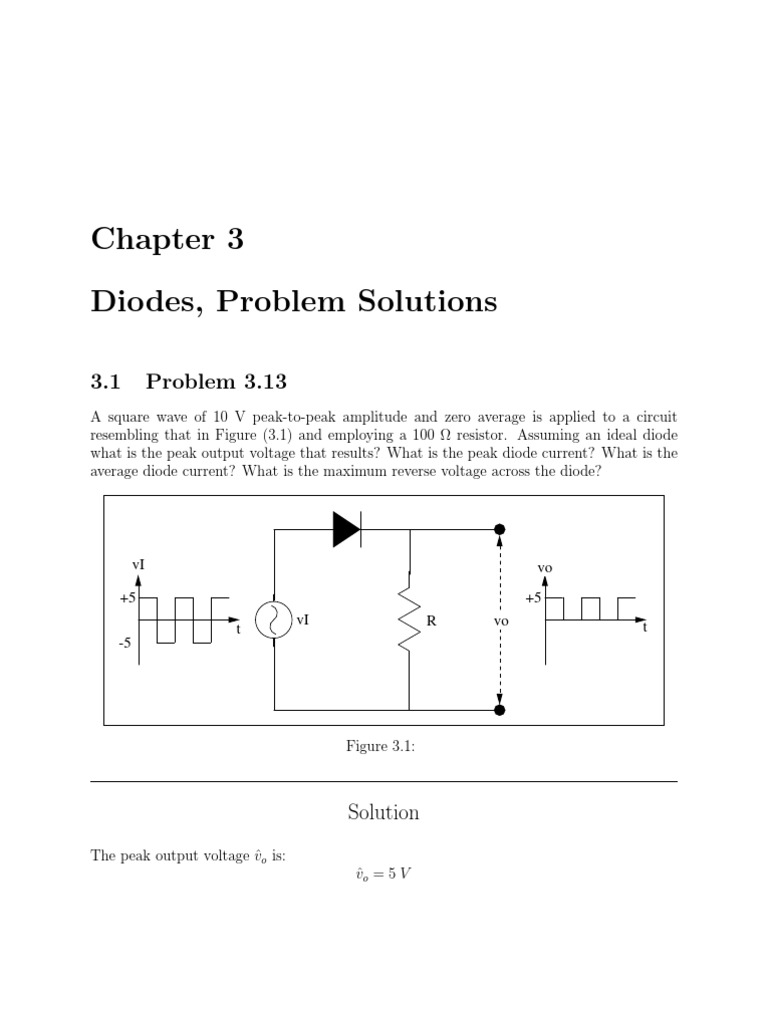Diode Problems PN Junction Electrical Network Free 30day Trial