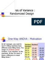 Analysis of Variance: Randomized Design