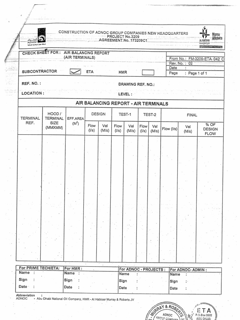 Air Balancing Check Lists | PDF