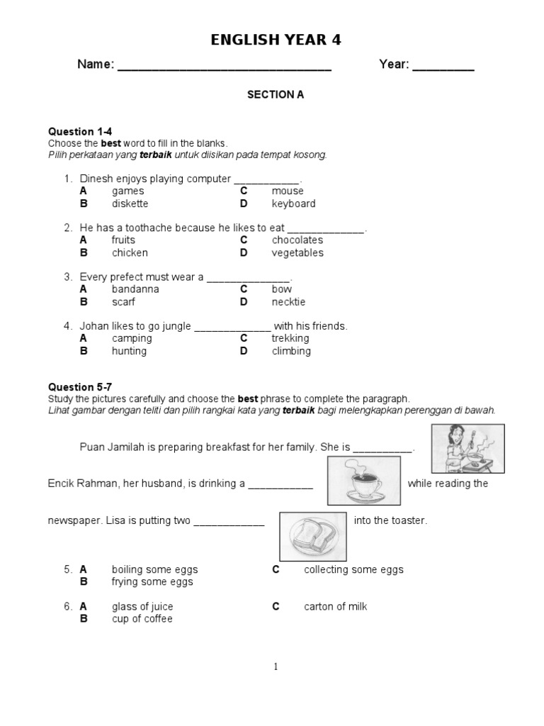 exam-paper-english-year-4-food-and-drink-food-wine