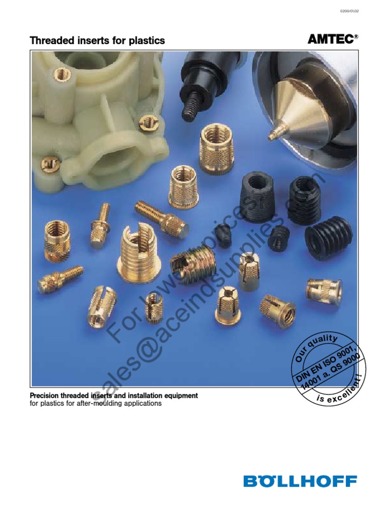 Bollhoff Amtec Threaded Inserts for Plastics Screw Plastic
