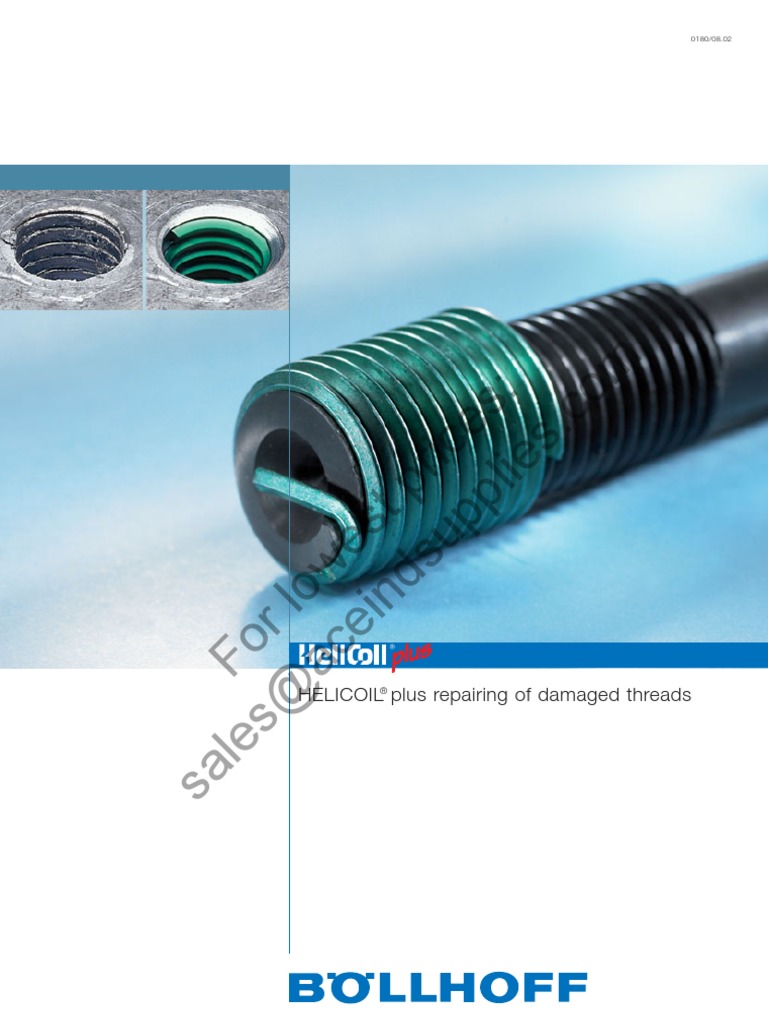 Bollhoff HeliCoil Plus Thread Repair Kits Screw Machining