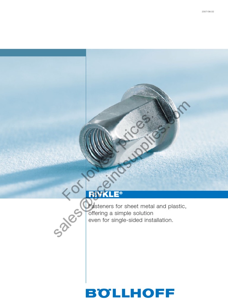 Bollhoff Rivkle Blind Rivet Nuts Rivet Stainless Steel