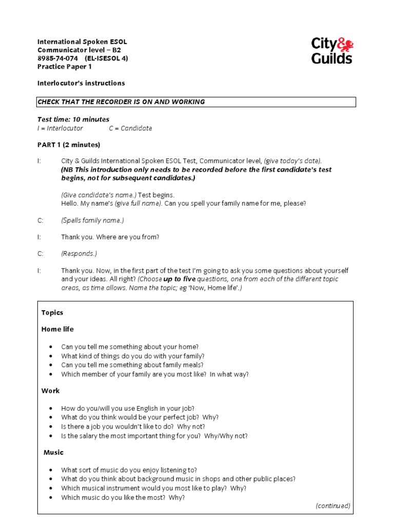 Municator Practice Paper 1 | PDF