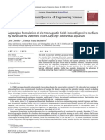 Lagrangian Formulation of Electromagnetic Fields in Nondispersive Medium