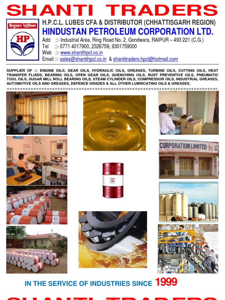 HPCL Lubes Distributor of Chhattisgarh INTRO PDF PDF Bearing