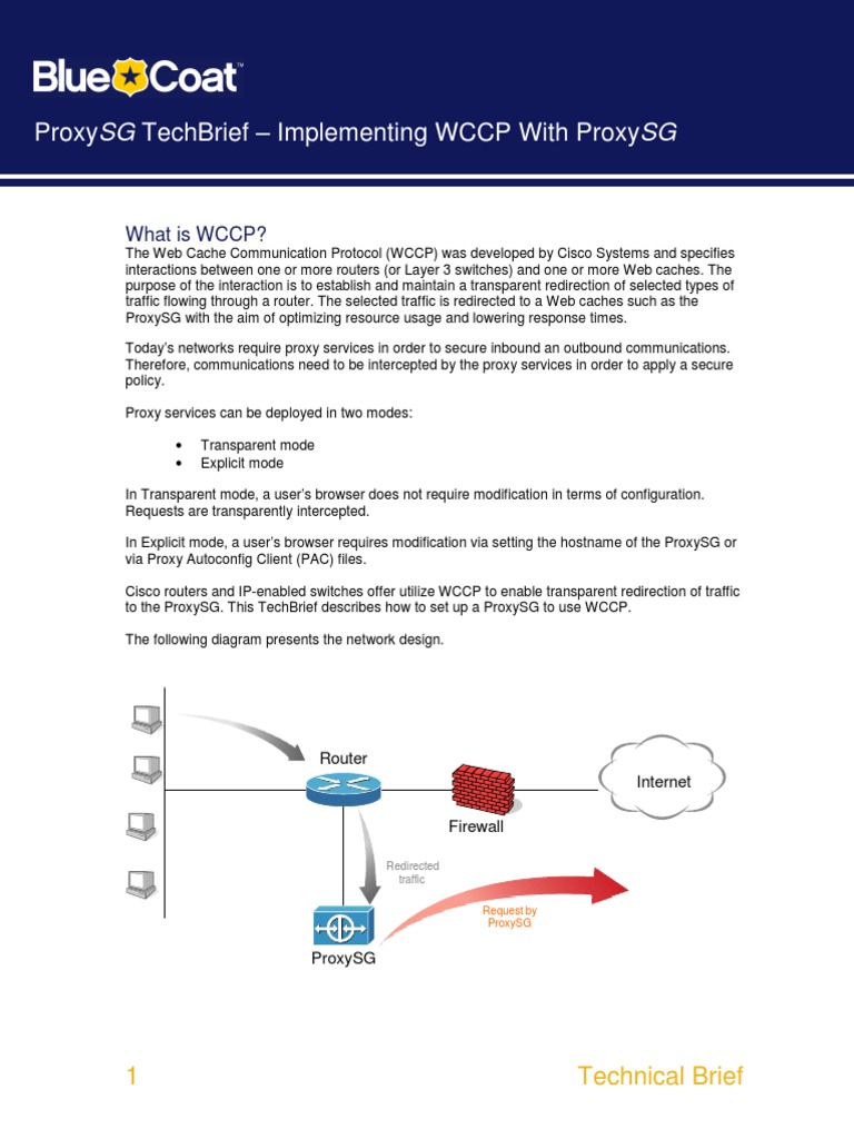BCS TB Implementing WCCP | PDF | Proxy Server | Router (Computing)