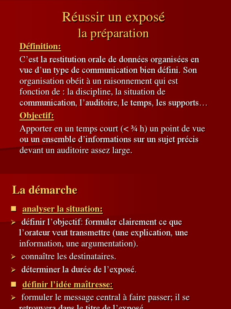 Réussir Un Exposé | PDF | Rhétorique | la communication