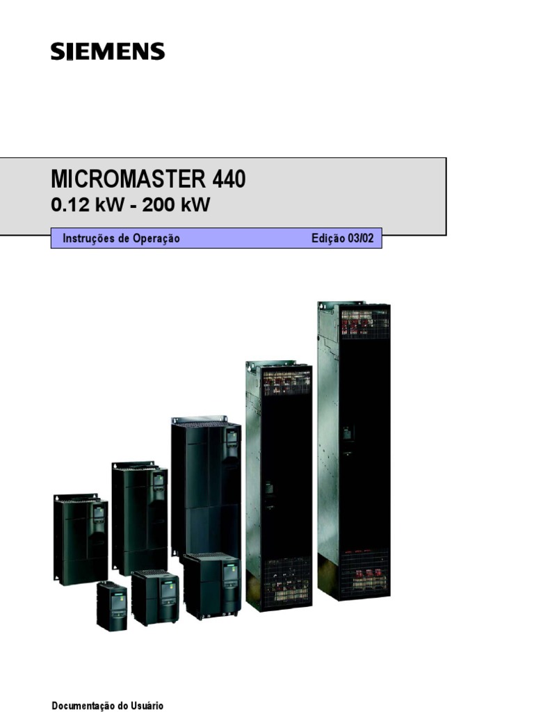 SIEMENS Manual Micromaster 440 PDF Eletricidade Motores
