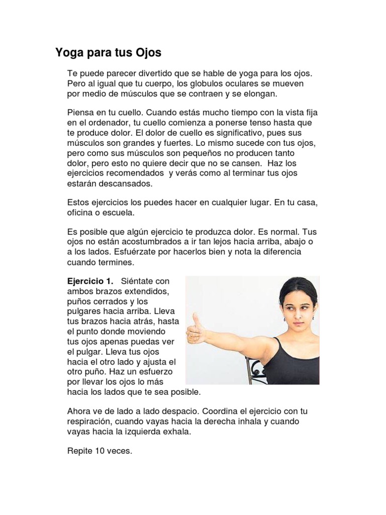 Ejercicios de Yoga para tus Ojos | PDF | Ojo | Color
