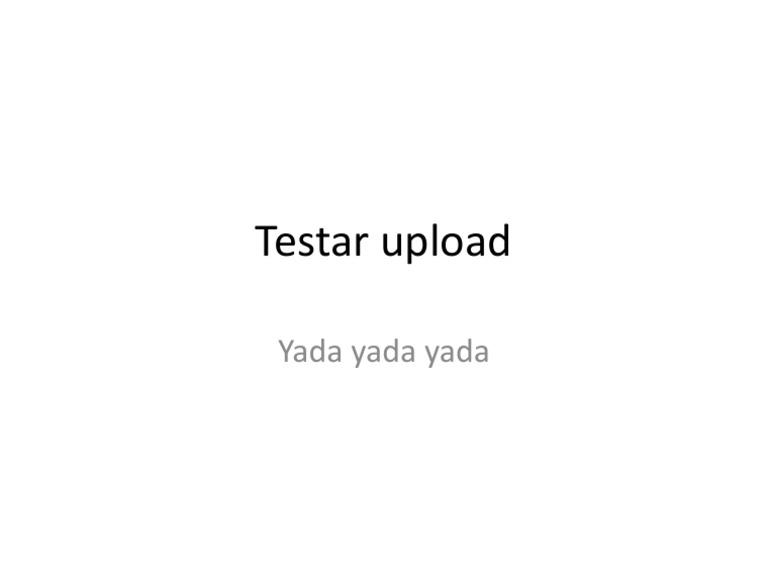 Test Upload Process Guide | PDF