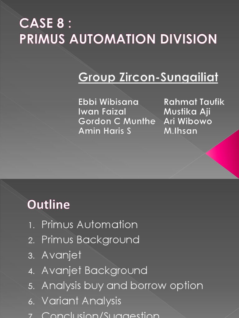 CASE 8 Primus Automation Division | PDF | Ekuitas (Keuangan) | Tingkat ...