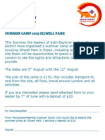 Summer Camp Info Form
